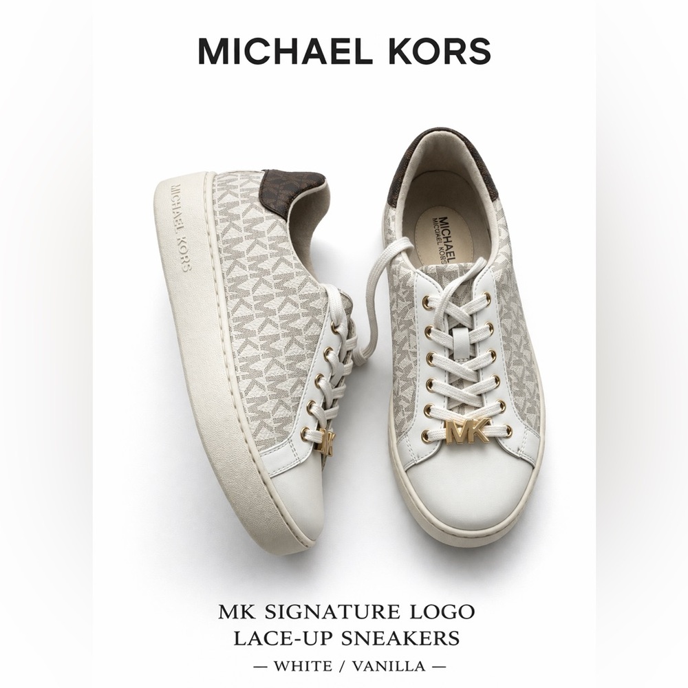 Michael Kors MK Logo Lace-Up Sneakers – Size 8.5M